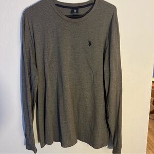 US POLO Assn. Men's Gray Long Sleeve Shirt XL
